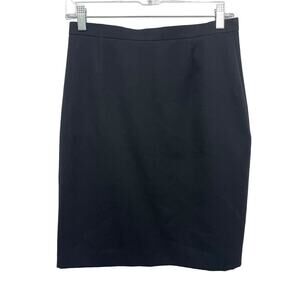 J Crew Size 8 Pencil Skirt Black Wool Back Zip